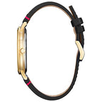 Citizen Eco-Drive Men's Marvel Tony Stark Gold Tone Stainless Steel Watch with Black Leather Strap, Arc Reactor, Luminous, 43mm