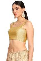 Soch Womens Gold Chevron Woven Design Tussar Padded Blouse