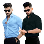 Pinkmint Cotton Blend Casual Shirt for Men Combo Shirt for Formal Wear, Regular Home Wear
