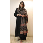 ANNI DESIGNER Anarkali Women s Plain Viscose Kurta with Trousers and Dupatta, Black, Medium