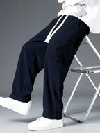 Greciilooks Lycra Track Pants For Men  Stretchable Loose Fit Gym Joggers | Korean Style Workout | Loose Mid Rise Track Pant Dark