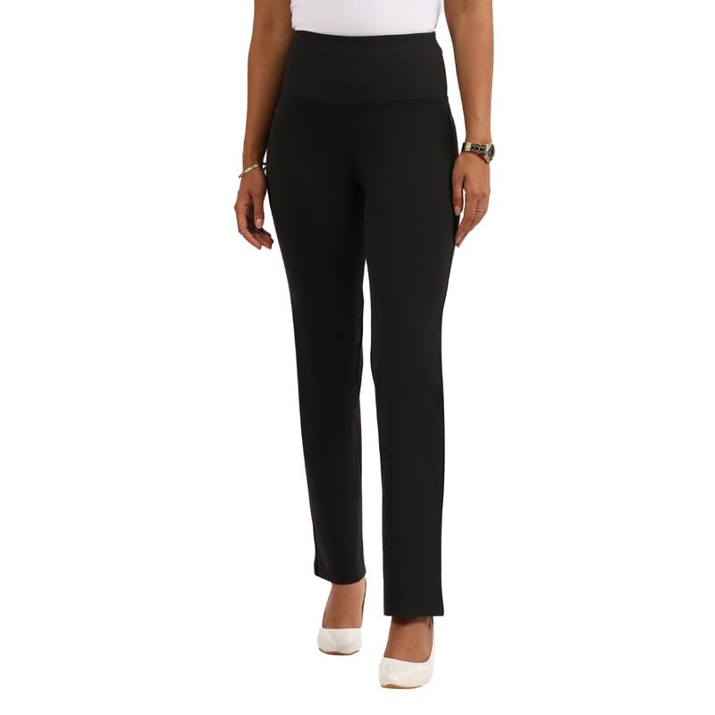BlissClub AM:PM Cotton Flare Pants -Tall Above 55, Highwaisted, Wide Waistband, 4 Pockets, 95% Cotton