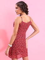 Ketch WomenS Polyester A-Line Mini Dress (Khj6000302_Red