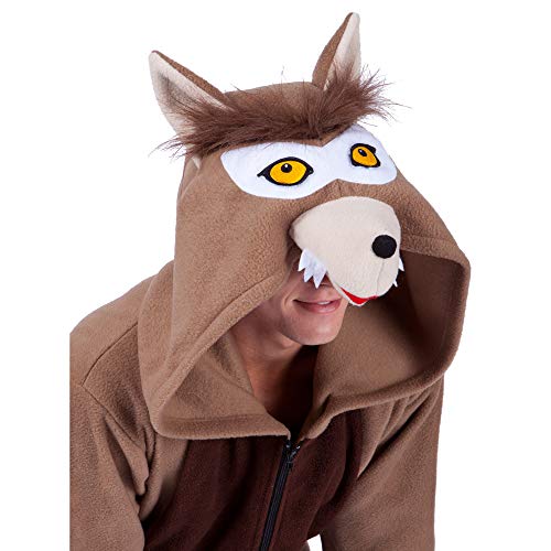 RG Costumes Men's Graywind Wolf Hoodie, Brown, Small