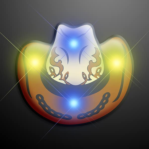 Cowboy Hat Flashing Body Light Lapel Pins by Blinkee