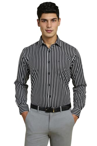Allen Solly Men Slim Fit Striped Formal Full Sleeve Shirt