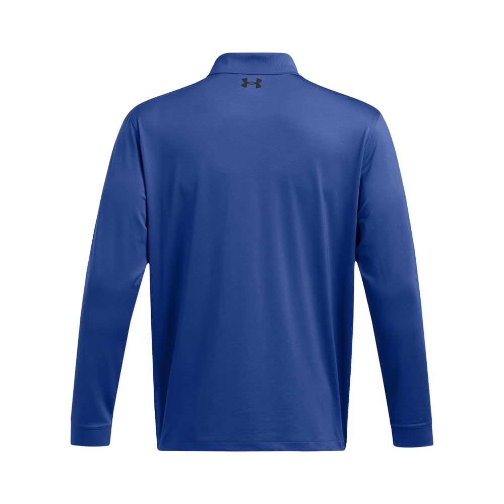 Under Armour Men's Performance Polo 3.0 Long Sleeve, (432) Tech Blue / / Black, X-Large