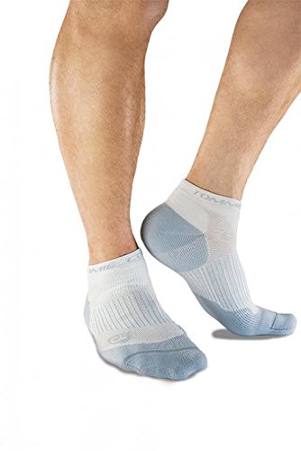 Tommie copper Mens Performance compression Ankle Socks, White, 9-11.5