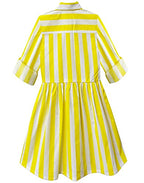 A.T.U.N. Girls Shirt Dress Yellow-White