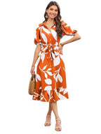 GRECIILOOKS Rayon Fit and Flare Below The Knee One Piece Maxi Bodycon Dresses Midi Dress for Women (GL-WD1214_Orange