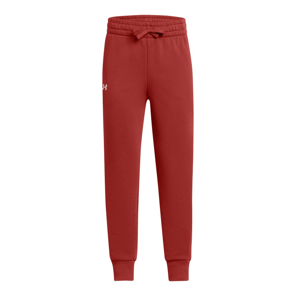 Under Armour Girls Rival Fleece Joggers, (840) Earthen Orange / / White, Large