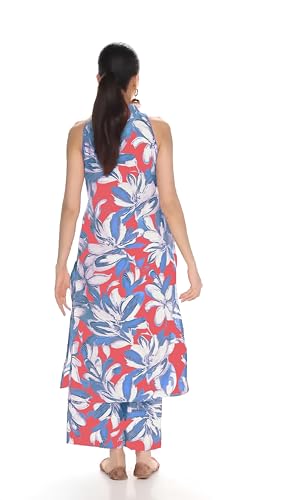 ANNI DESIGNER Womens Rayon Viscose Straight Printed Kurta with Pant (VCM Peach_XXL_Peach_XX-Large)