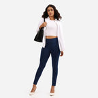 BlissClub Ultimate Sculpt Tregging Pants -Regular Below 54 | Ribbed Waistband | 2 Side Pockets | Front Pintucks | Feels Like Se