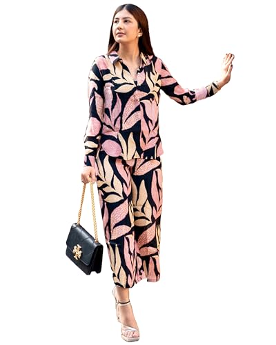 ANNI DESIGNER Womens Cotton Blend Printed Ethnic Co-ord Set (Badima Black_M_Black_Medium)