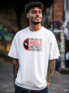 Bewakoof Official Marvel Merchandise Deadpool Mens Graphic Print Oversized Fit Half Sleeve Round Neck Cotton Jersey T-Shirt_644