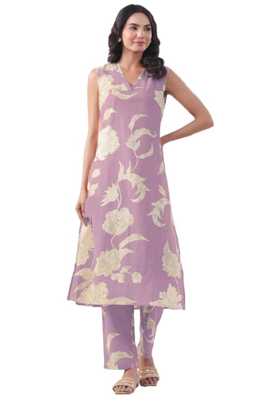 ANNI DESIGNER Women s Kurta with Trousers, purple, S