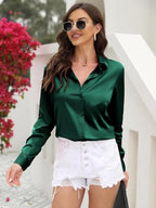 Indoprimo Shirt For Women | Women Shirt | Shirt For Women | Full Sleeve Shirt For Women | Satin Shirt For Women | Western Shirt