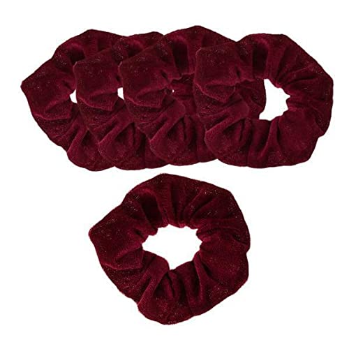 Calandis 2X5 Pieces Velvet Hair Scrunchies Elastic Hair Band Soft Bobble Hair Ties Burgundy | Hair Accessories | Womens Accessor 11