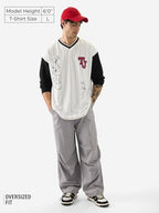 The Souled Store Official Tom & Jerry: Stripped Men And Boys V Neck Multicolor Cotton Oversized Full Sleeve T-Shirts