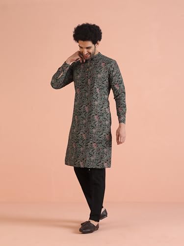 Kisah MenS Black Indian Ethnic Wear Kurta