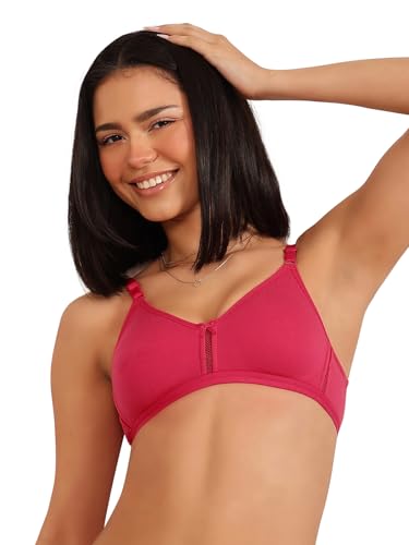Clovia Women s Pink Cotton Non-Padded Non-Wired Bra with U Back (BR0638P14_Pink_34C)