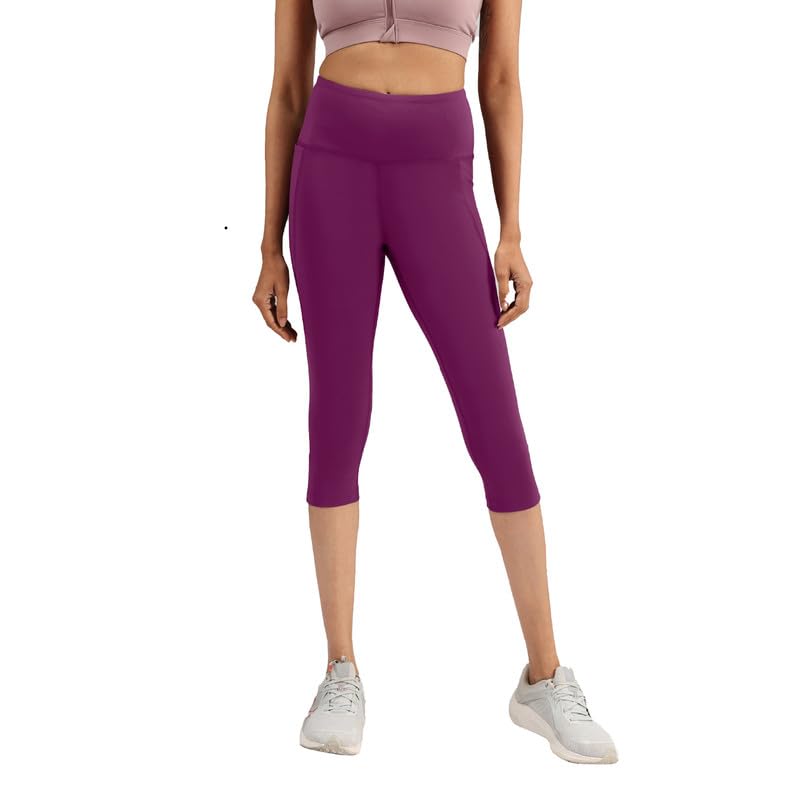 BlissClub Womens The Ultimate Capris, 3/4th Length Pants, Super- High Waist, 2 Pockets, Wide Waistband, Activewear for Women