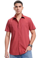 Ketch Men Half Sleeve Regular Fit Khsh001996 Red L