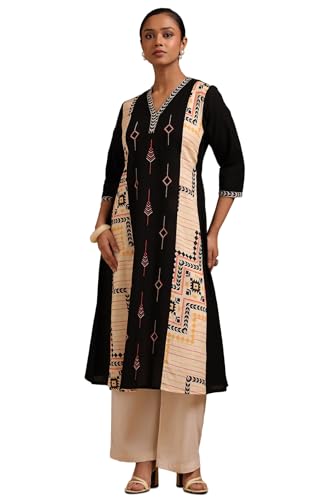 Soch Women Linen Geometric Regular Kurta (