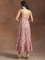 Libas WomenS Cotton Fit And Flare Maxi Dress (26919_Peach