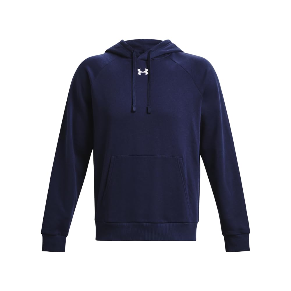 Under Armour Men's Rival Fleece Hoodie, (410) Midnight Navy / / White, X-Large