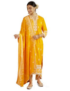 Kaari Cotton Womens Kurta Set (KAAAW24WSKD-92029_Turmeric Gold