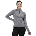 Enamor Womens Solid Slim Fit T-Shirt (A310_Charcoal Melange