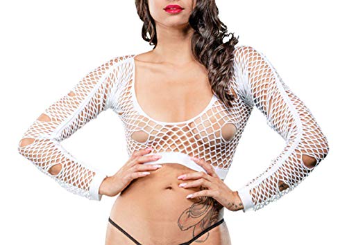 White Distressed Crotchless Legging