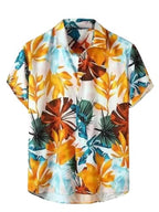 Leriya Fashion Shirt for Men | Tropical Leaf Printed Rayon Shirts for Men | Preppy Short Sleeves | Spread Collared Neck | Perfec