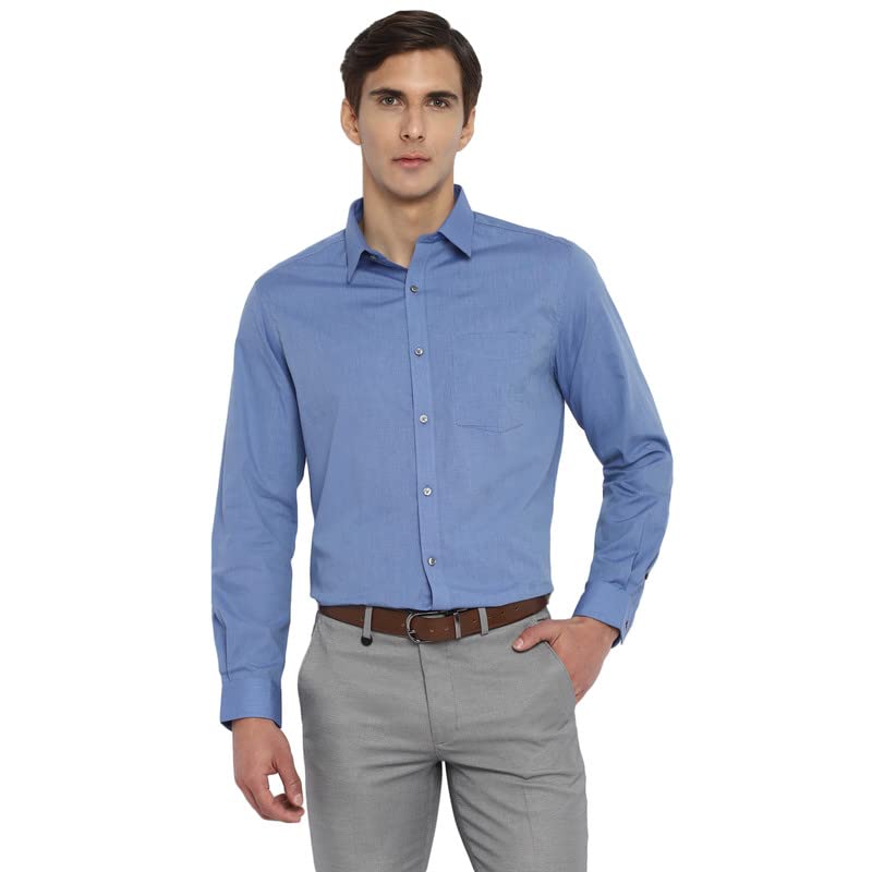 Turtle Men Cotton Blue Regular Fit Shirts