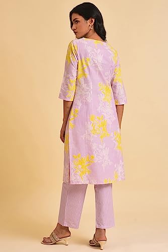W For Woman Women'S Cotton Kurta & Slim Pant (23Fews19416-121129_Lilac