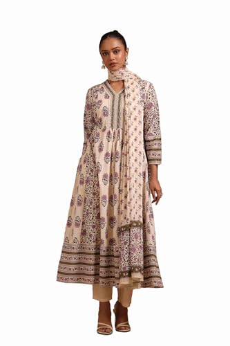 Soch Women Pure Cotton Floral Print Suit Set with Mirror Work