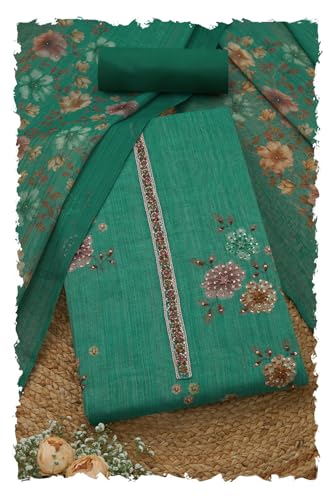 Soch Women Linen Shimmer Floral Print Unstitched Dress Material