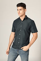 DHRUVI TRENDZ Mens Solid Regular Fit Shirt