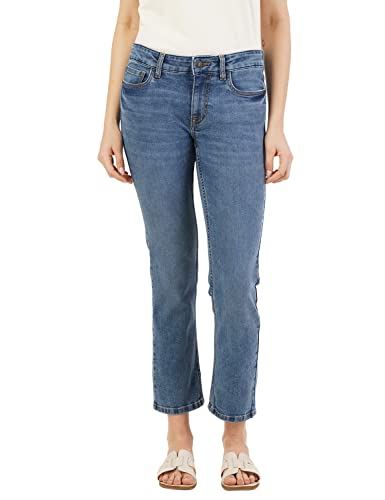 INKD Womens Mid Rise Straight Jeans (INKSS23WJN-013_Marine Blue_30)