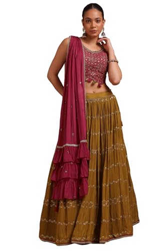 Soch Women Chinon Floral Print Gown with Sequins