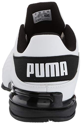 PUMA Men's Pacer 23 Street Viz Runner Wide Sneaker, Black/White, 10.5 Wide US
