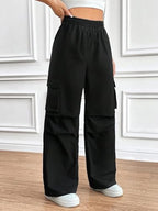 GRECIILOOKS Womens Regular Fit Cargo Pant (GL-W-TP-1082_Black