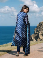 Anni Designer Women'S Rayon Viscose Straight Leheriya Printed Kurta With Pant & Dupatta