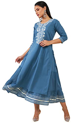 Soch Women Cotton Embroidered Dress Kurta