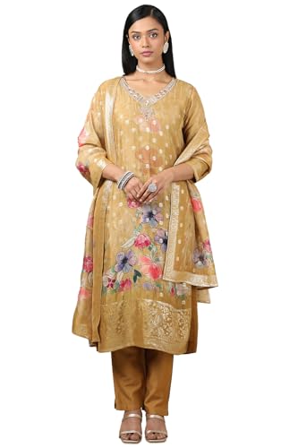 Soch Women Brocade Botanical Chudidar Set with Zari Woven
