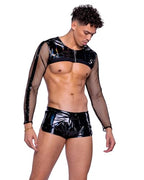 6519 - Vinyl with Iridescent Print Runner Shorts