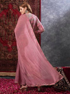 ANNI DESIGNER Womens Rayon Blend Printed Straight Kurta with Pant & Dupatta (VICE Peach-VKS03_M_Peach_Medium)