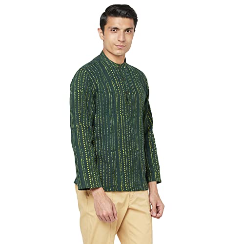 Fabindia Cotton Dobby Weave Super Short Kurta (Light Green-10702211)