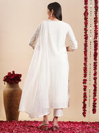 ANNI DESIGNER Womens Rayon Blend Staright Embroidered Kurta with Pant & Dupatta (Kochi White_XL_White_X-Large)